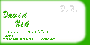 david nik business card